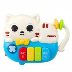 Mini Piano for Toddlers Kitten Blue Lights Sounds