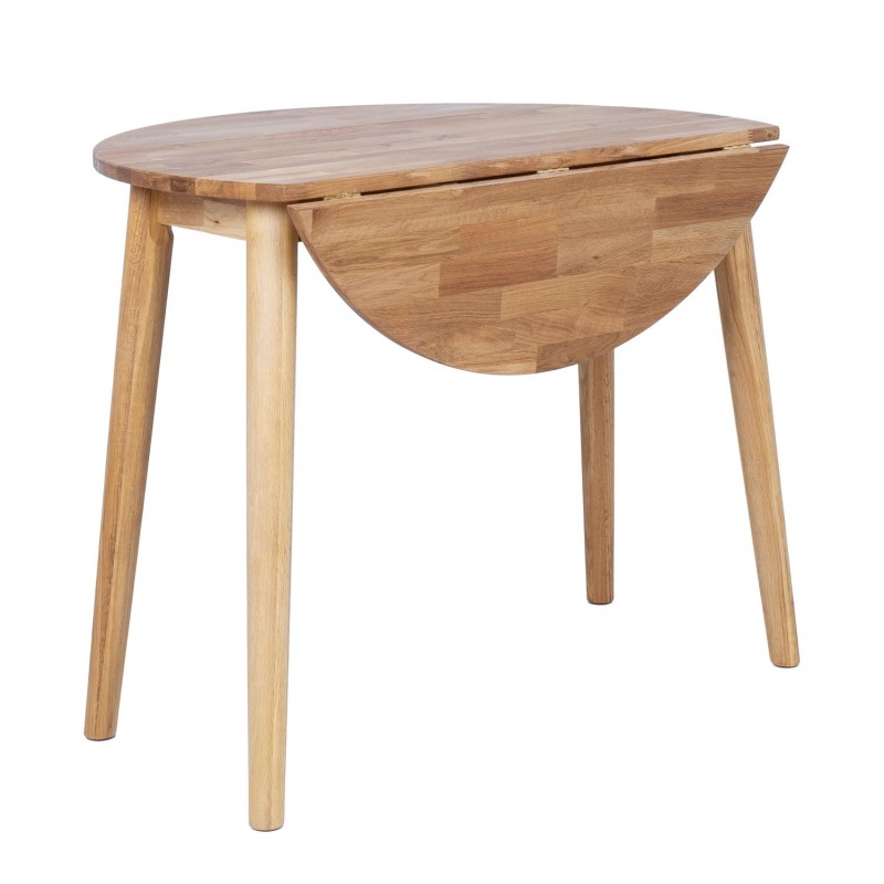 Drop leaf table BIRKA D90xH75cm, oak