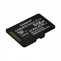 Kingston Technology 512GB microSDXC Canvas Select Plus Gen3 150MB/s A1 Card + Adapter