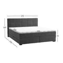 Kontinentaalvoodi JEEP 160x200cm, hall
