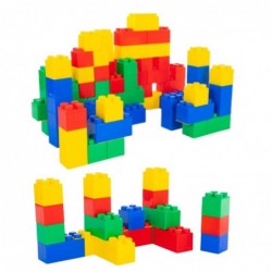 Set of Large Construction Blocks in a Bag, Colorful, 28.5x9x9 cm, 12 pcs.