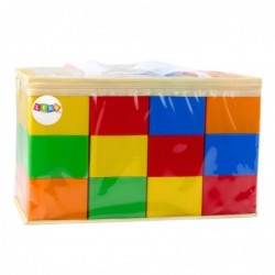 Set of Large Construction Blocks in a Bag, Colorful, 28.5x9x9 cm, 12 pcs.