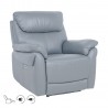 Tugitool BOWEN elektriline recliner 95x86xH102cm, hallikasbeež naturaalne nahk