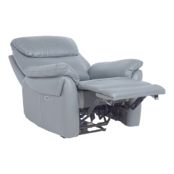 Tugitool BOWEN elektriline recliner 95x86xH102cm, hallikasbeež naturaalne nahk