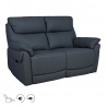 Recliner sofa BOWEN 2-seater with electric mechanism, dark grey genuine leather