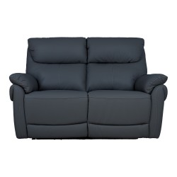 Recliner sofa BOWEN 2-seater with electric mechanism, dark grey genuine leather