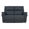 Recliner sofa BOWEN 2-seater with electric mechanism, dark grey genuine leather