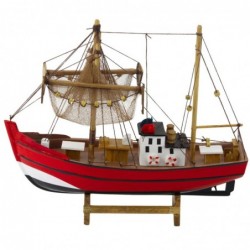 Collectible Decorative Model Fishing Boat Red 30x26cm