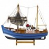 Collectible Decorative Model Fishing Boat Ship Blue 30x26cm