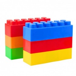 Set of Large Construction Blocks in a Bag, Colorful, 28.5x9x9 cm, 6 pcs.