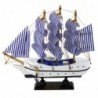 Collectible Model Decorative Sailing Ship White and Blue 18x17cm