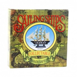Collectible Model Decorative Sailing Ship White and Blue 18x17cm