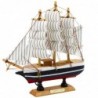 Collectible Model Decorative Sailing Ship Black and White 21x21cm