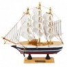 Collectible Model Decorative Sailing Ship Black and White 21x21cm