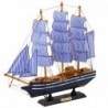 Collectible Model Decorative Sailing Ship White and Blue 33x31cm