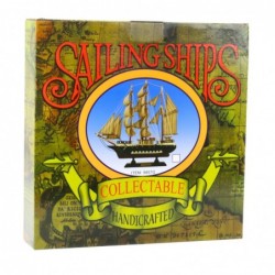 Collectible Model Decorative Sailing Ship White and Blue 33x31cm