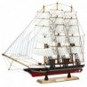 Collectible Model Decorative Three-masted Sailing Ship White 53x45cm