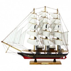 Collectible Model Decorative Three-masted Sailing Ship White 53x45cm