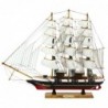 Collectible Model Decorative Three-masted Sailing Ship White 53x45cm