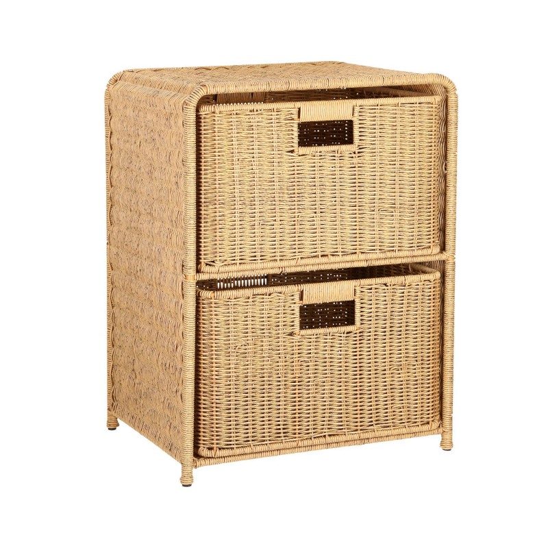 Shelf with 2 baskets BASILE 40x30xH53cm, natural
