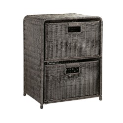 Shelf with 2 baskets BASILE 40x30xH53cm, dark