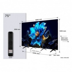 TCL P79K 75P79K TV 190.5 cm (75") 4K Ultra HD Smart TV Wi-Fi Metallic 450 cd/m²