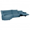 Corner sofa CANNES LC electric recliner, greyish blue
