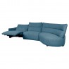 Corner sofa CANNES RC electric recliner, greyish blue