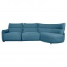 Corner sofa CANNES RC electric recliner, greyish blue