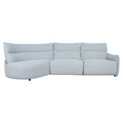 Corner sofa CANNES LC electric recliner, light grey