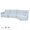 Corner sofa CANNES RC electric recliner, light grey