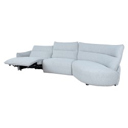 Corner sofa CANNES RC electric recliner, light grey