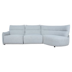Corner sofa CANNES RC electric recliner, light grey
