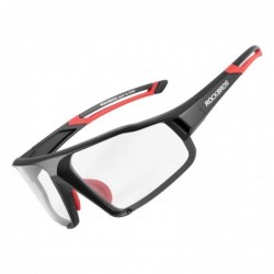 Rockbros SP216BK UV400 photochromic cycling glasses, black and red