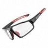 Rockbros SP216BK UV400 photochromic cycling glasses, black and red