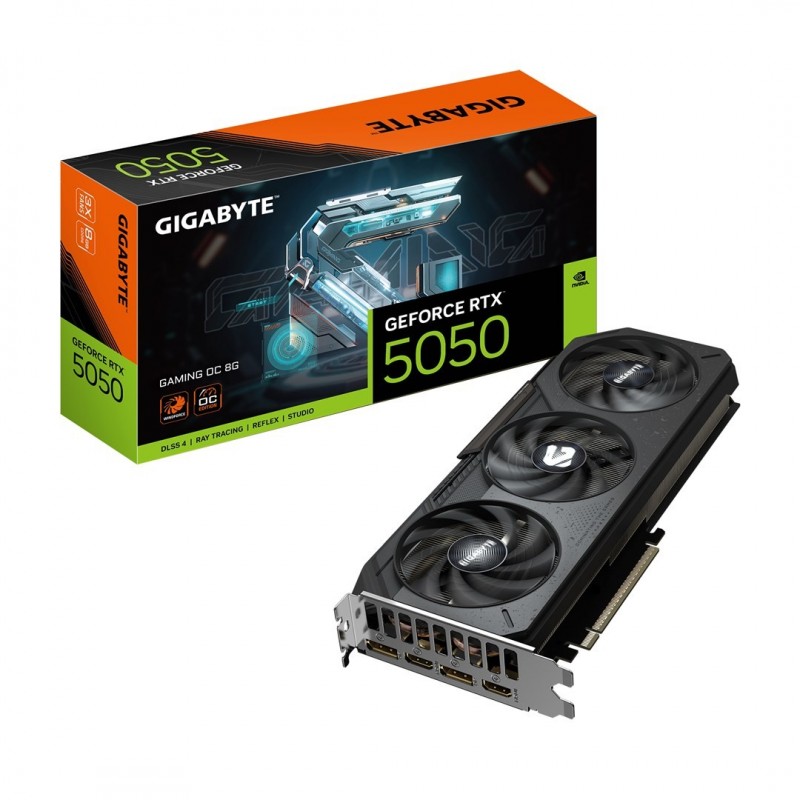 GIGABYTE GeForce RTX 5050 GAMING OC 8G Graphics Card - 8GB GDDR6, 128bit, PCI-E 5.0, 2632MHz Core Clock, 2 x DP, 2 x
