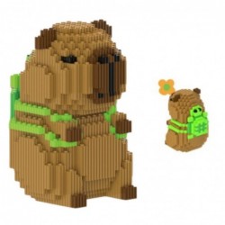 3D Construction Blocks Capybara With Green Backpack 1606pcs.