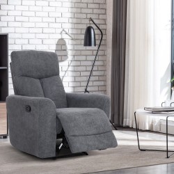 Recliner armchair GEMMA with manual mechanism, grey