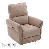 Recliner armchair DAMIKA with electric mechanism, light brown