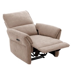 Recliner armchair DAMIKA with electric mechanism, light brown