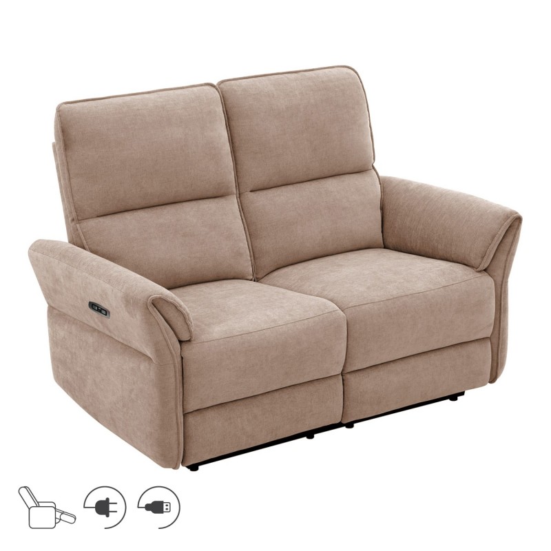 Diivan DAMIKA 2-kohaline elektriline recliner 143x92xH103cm, helepruun