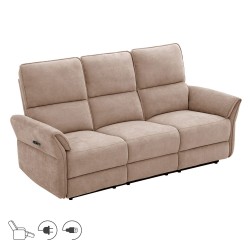 Diivan DAMIKA 3-kohaline elektriline recliner 200x92xH103cm, helepruun