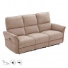Recliner sofa DAMIKA 3-seater with electric mechanism, light brown