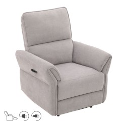 Recliner armchair DAMIKA with electric mechanism, grey