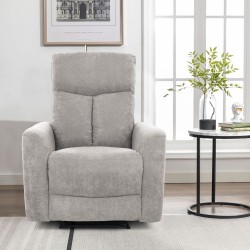 Recliner armchair GEMMA with manual mechanism, light grey