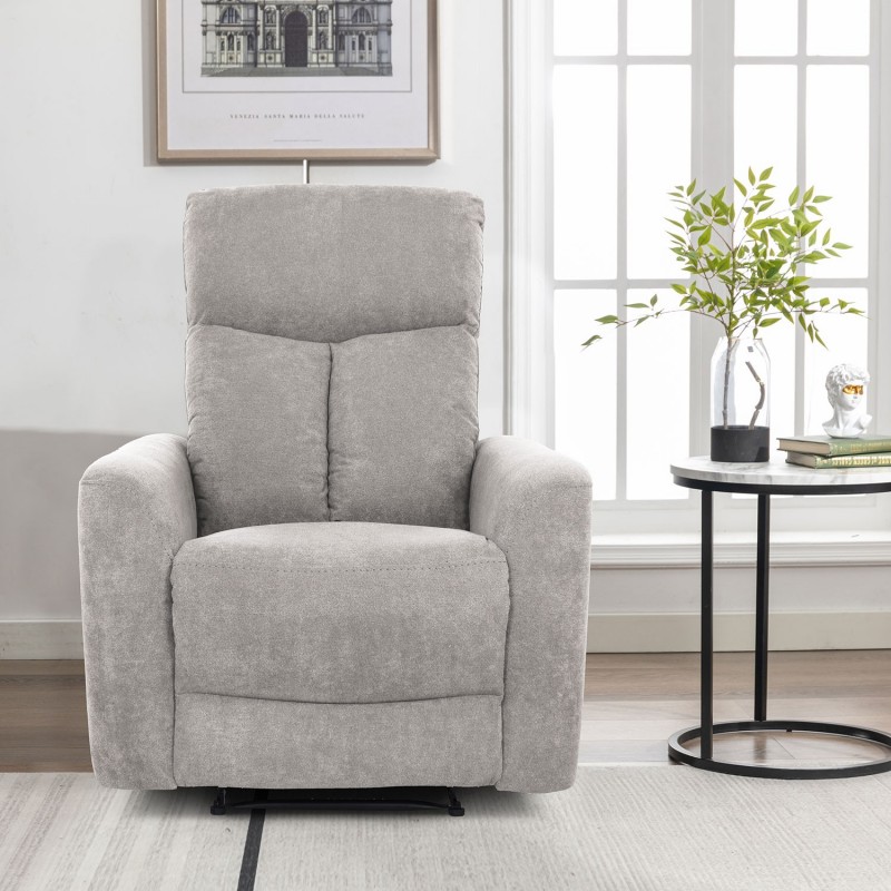 Tugitool GEMMA manuaalne recliner 89x98xH106cm, helehall