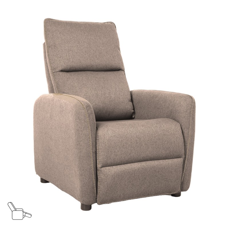 Recliner armchair ZAC with push back mechanism, beige