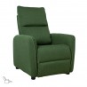 Recliner armchair ZAC with push back mechanism, green