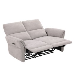 Recliner sofa DAMIKA 2-seater with electric mechanism, grey