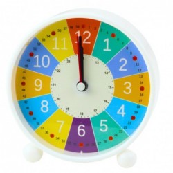 Children's Alarm Clock Educational Quartz Minutes Seconds Colorful 12cm